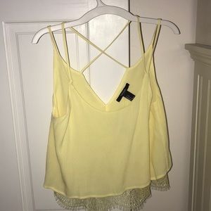 Forever 21 Yellow Lace Crop Tank
